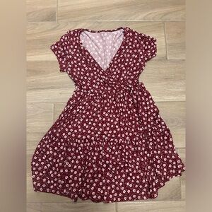 Francesca’s Dark Red Flower Dress